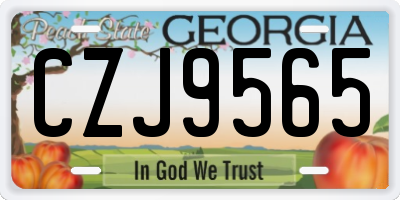 GA license plate CZJ9565