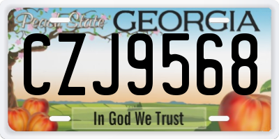 GA license plate CZJ9568