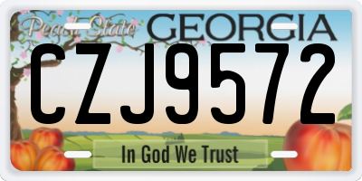 GA license plate CZJ9572