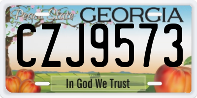 GA license plate CZJ9573
