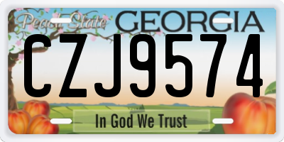 GA license plate CZJ9574