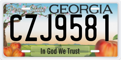 GA license plate CZJ9581