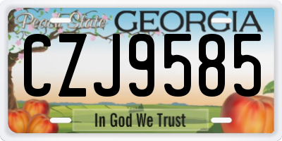 GA license plate CZJ9585