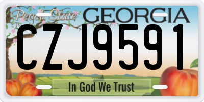 GA license plate CZJ9591