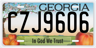 GA license plate CZJ9606