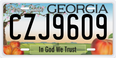 GA license plate CZJ9609
