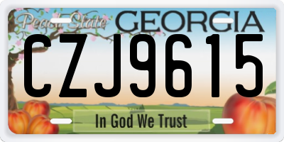 GA license plate CZJ9615