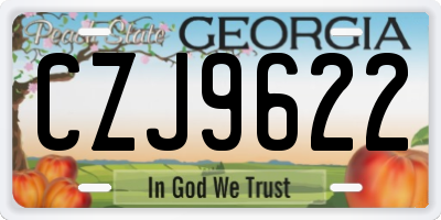 GA license plate CZJ9622