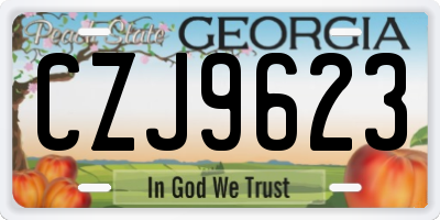 GA license plate CZJ9623