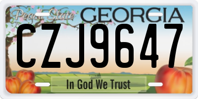 GA license plate CZJ9647