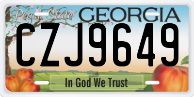 GA license plate CZJ9649
