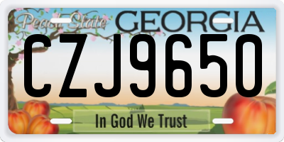 GA license plate CZJ9650