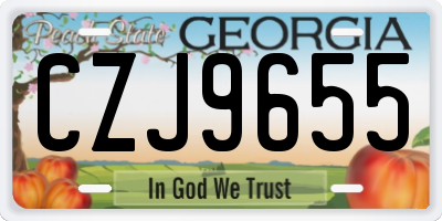 GA license plate CZJ9655