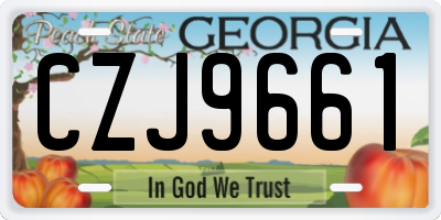GA license plate CZJ9661