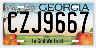 GA license plate CZJ9667