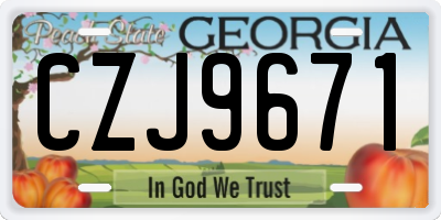 GA license plate CZJ9671