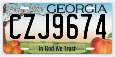 GA license plate CZJ9674