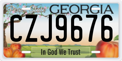 GA license plate CZJ9676