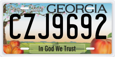 GA license plate CZJ9692