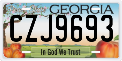 GA license plate CZJ9693
