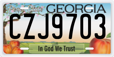 GA license plate CZJ9703