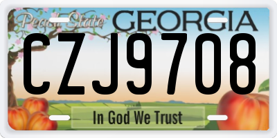 GA license plate CZJ9708
