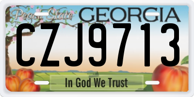 GA license plate CZJ9713