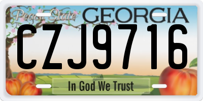 GA license plate CZJ9716