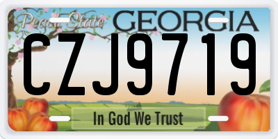 GA license plate CZJ9719