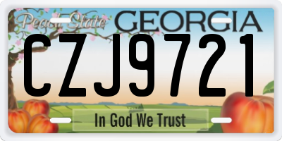 GA license plate CZJ9721