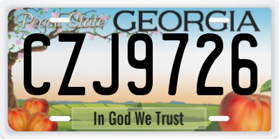 GA license plate CZJ9726
