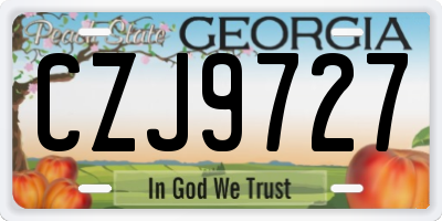 GA license plate CZJ9727
