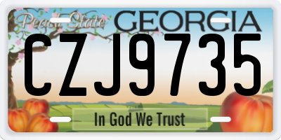GA license plate CZJ9735