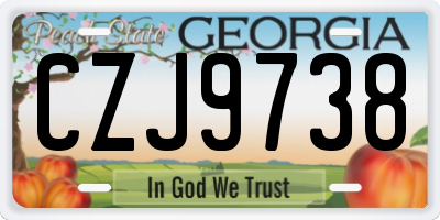 GA license plate CZJ9738