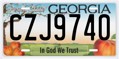 GA license plate CZJ9740