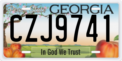 GA license plate CZJ9741