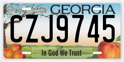 GA license plate CZJ9745