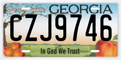 GA license plate CZJ9746