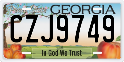 GA license plate CZJ9749