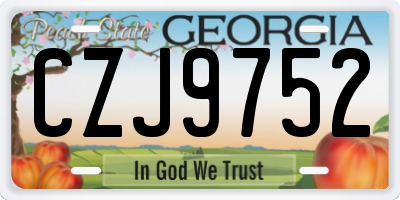 GA license plate CZJ9752