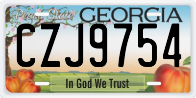GA license plate CZJ9754