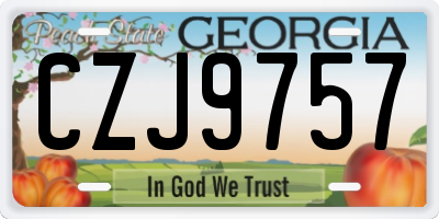GA license plate CZJ9757