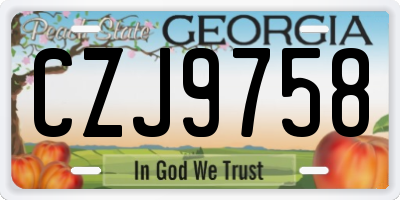 GA license plate CZJ9758
