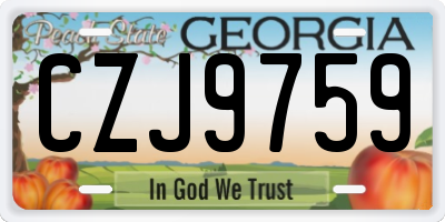 GA license plate CZJ9759