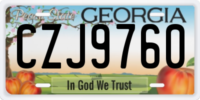 GA license plate CZJ9760