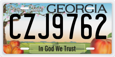 GA license plate CZJ9762