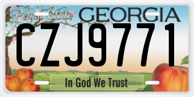 GA license plate CZJ9771