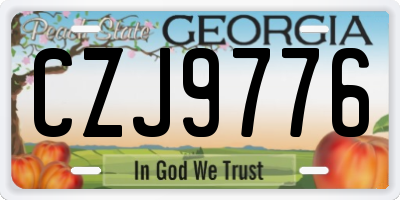 GA license plate CZJ9776