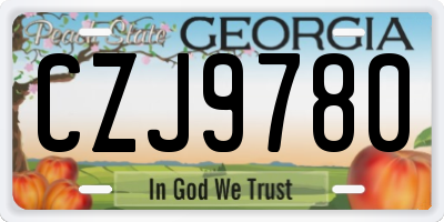 GA license plate CZJ9780