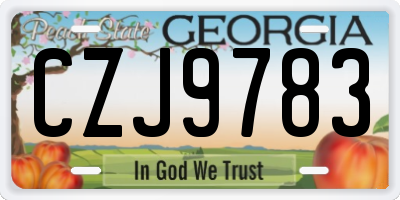 GA license plate CZJ9783